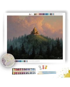 GOLDEN PAGODA HILL - Paint by Numbers Full Kit