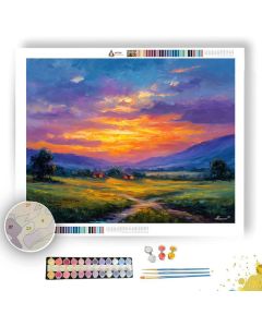 COSTA RICAN SUNSET FIELDS - Paint by Numbers Full Kit