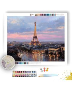 EIFFEL TOWER TWILIGHT - Paint by Numbers Full Kit