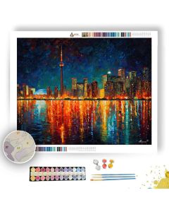 TORONTO SKYLINE NIGHT - Paint by Numbers Full Kit