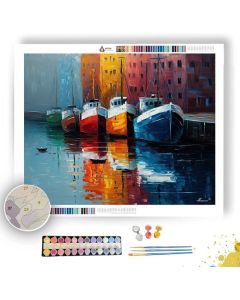 NORWEGIAN FISHING BOATS - Paint by Numbers Full Kit