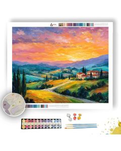 SPANISH SUNSET HILLS - Paint by Numbers Full Kit