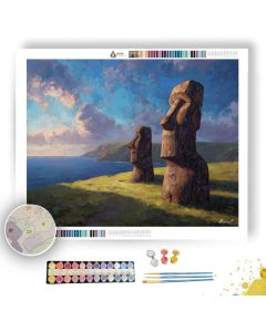 MOAI COAST SHADOW - Paint by Numbers Full Kit