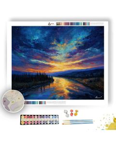 YUKON RIVER TWILIGHT - Paint by Numbers Full Kit