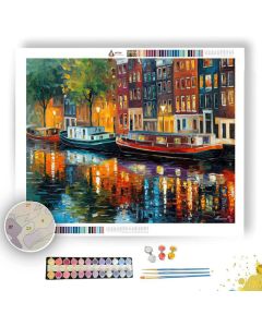 AMSTERDAM HOUSEBOATS - Paint by Numbers Full Kit