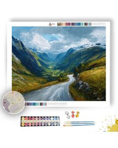 NORWEGIAN MOUNTAIN ROAD - Paint by Numbers Full Kit