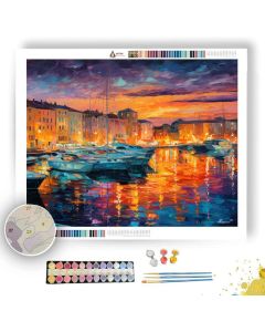 CANNES HARBOR SUNSET - Paint by Numbers Full Kit