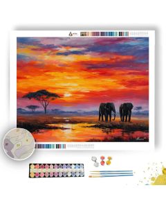 AFRICAN ELEPHANT PLAINS - Paint by Numbers Full Kit