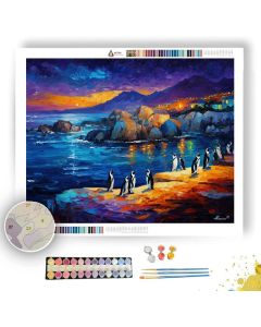 AFRICAN PENGUIN SHORE - Paint by Numbers Full Kit