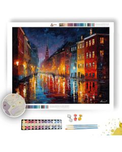 COPENHAGEN RAIN STREET - Paint by Numbers Full Kit