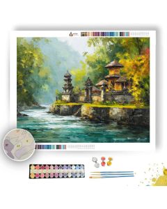 BALI RIVER TEMPLE - Paint by Numbers Full Kit