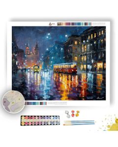 HELSINKI RAIN STREET - Paint by Numbers Full Kit