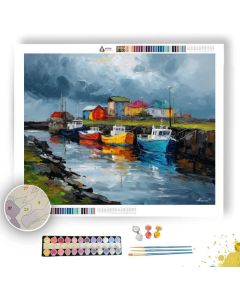 ICELANDIC FISHING HARBOR - Paint by Numbers Full Kit