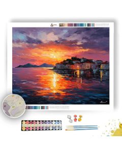 GREEK ISLAND SUNRISE - Paint by Numbers Full Kit
