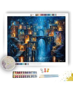 SAPPHIRE WATERFALL CITY - Paint by Numbers Full Kit