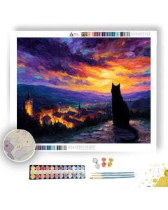 TWILIGHT CAT GUARDIAN - Paint by Numbers Full Kit