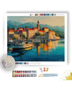 KORCULA HARBOR MORNING - Paint by Numbers Full Kit