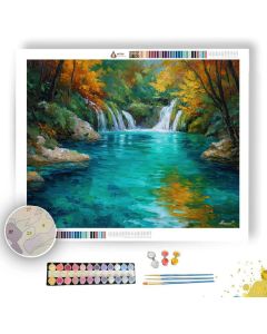 PLITVICE LAKES CASCADE - Paint by Numbers Full Kit