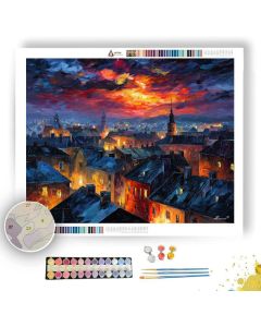 TWILIGHT ROOF CITY - Paint by Numbers Full Kit
