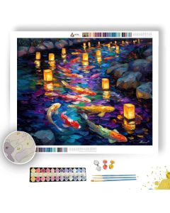 LANTERN KOI STREAM - Paint by Numbers Full Kit
