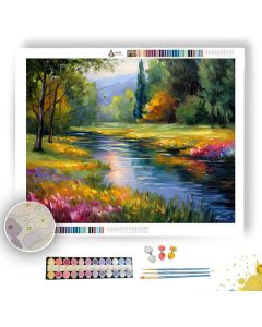RIVER THROUGH MEADOW - Paint by Numbers Full Kit