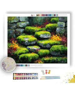 MOSS AND MAGIC STONES - Paint by Numbers Full Kit