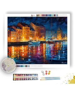 MIDNIGHT HARBOR GLOW - Paint by Numbers Full Kit