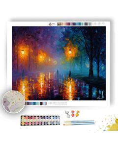 FOG AND STREETLIGHT - Paint by Numbers Full Kit