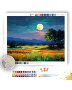 MOON OVER FIELDS - Paint by Numbers Full Kit