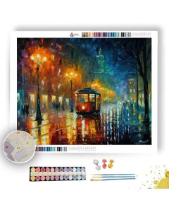 RAINY NIGHT STREET - Paint by Numbers Full Kit