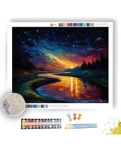 RIVER UNDER STARS - Paint by Numbers Full Kit