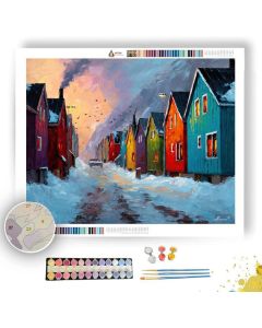 GREENLAND EVENING LOCAL LIFE - Paint by Numbers Full Kit