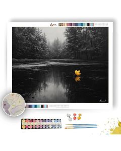 AUREATE LEAF DRIFT B&W - Paint by Numbers Full Kit