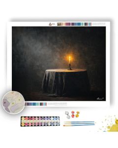 CANDLE TABLE IN GRAPHITE ROOM B&W - Paint by Numbers Full Kit
