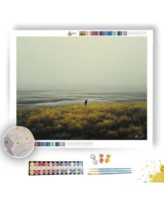 FOG FIELD WITH SAFFRON BIRD - Paint by Numbers Full Kit