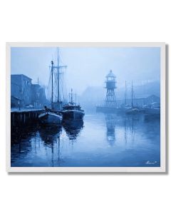 FOG HARBOR WITH INDIGO BEACON - FRAMED