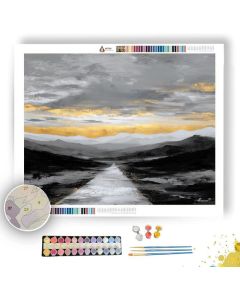 GOLD LINE HORIZON B&W - Paint by Numbers Full Kit