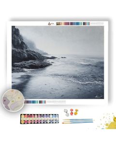 GRAPHITE SHORE WITH AZURE TIDE - Paint by Numbers Full Kit