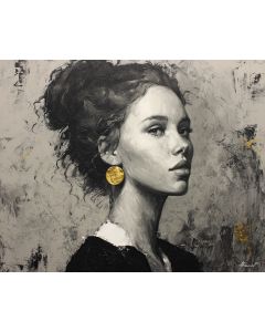 PORTRAIT IN ASH WITH GOLD EARRING B&W