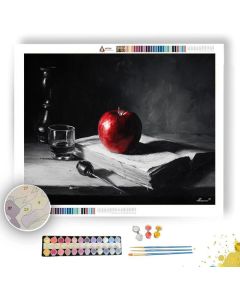 SCARLET APPLE STUDY B&W - Paint by Numbers Full Kit