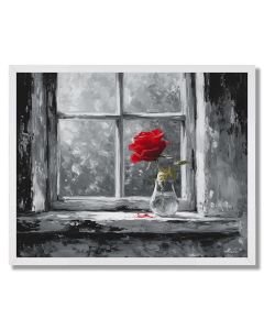 SCARLET ROSE SILL B&W - FRAMED