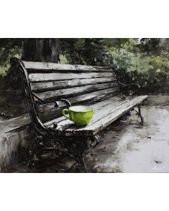 SILENT BENCH WITH JADE CUP B&W