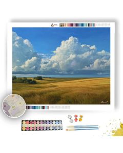 FIELD UNDER RESTING CLOUDS - Paint by Numbers Full Kit