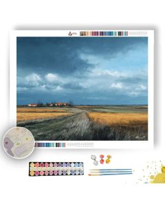 PALE SKY OVER RESTING FIELDS - Paint by Numbers Full Kit