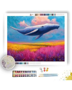 SKY WHALE ABOVE MEADOWS - Paint by Numbers Full Kit