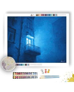 BLUE BALCONY LIGHT - Paint by Numbers Full Kit