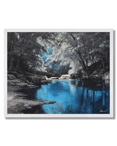 BLUE SHADOW RIVER B&W - FRAMED