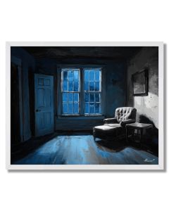 BLUE WINDOW SILENCE B&W - FRAMED