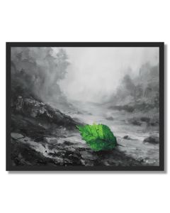 EMERALD LEAF SILENCE B&W - FRAMED