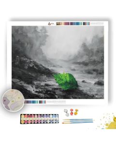 EMERALD LEAF SILENCE B&W - Paint by Numbers Full Kit
